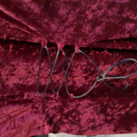 Vintage Brett Alixander Maroon Velvet Gold Button Dress Women 12 - Picture 4 of 8